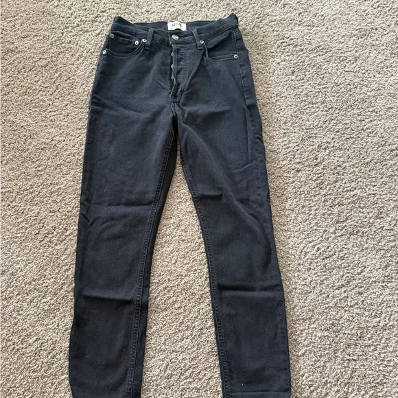 Agolde Riley Black High-Rise Skinny Jeans - Picture 2 of 6